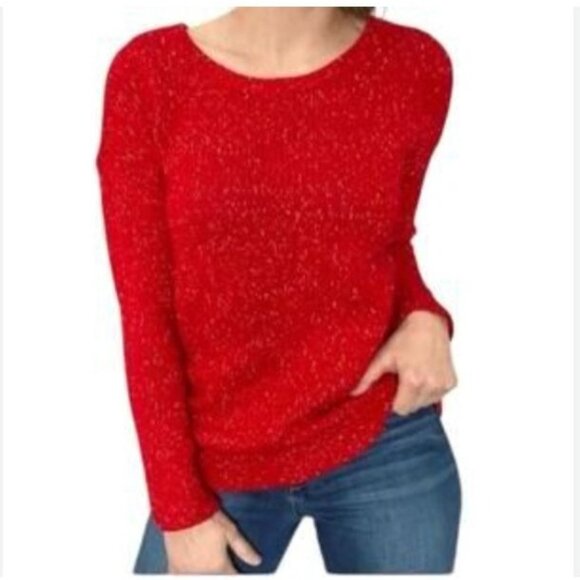American Eagle Outfitters Vintage Boyfriend oversize Sweater Red w/ grey flex S - Picture 1 of 6